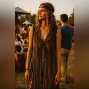 Vintage authentic hippie fringe vest